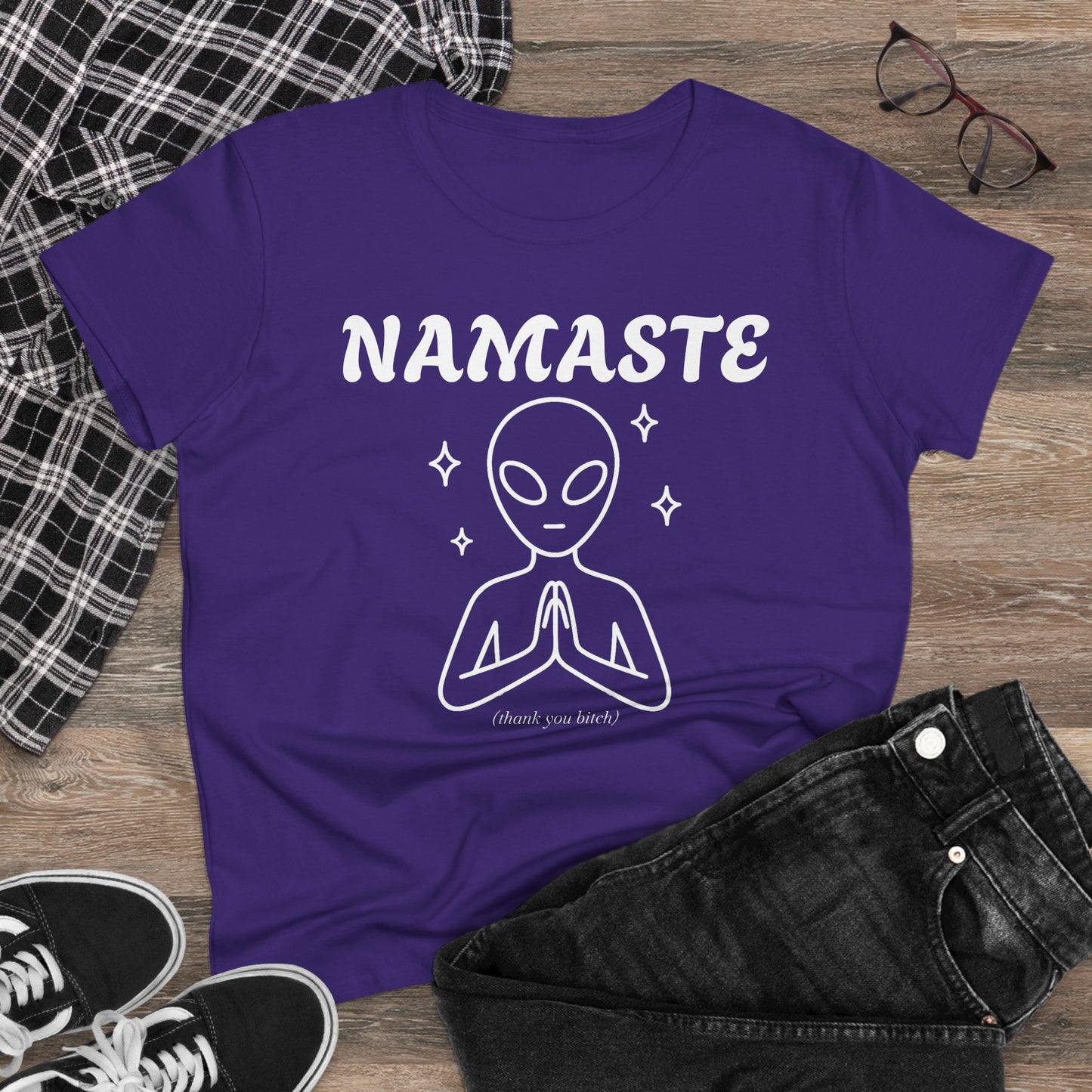 Namaste Alien Graphic Tee