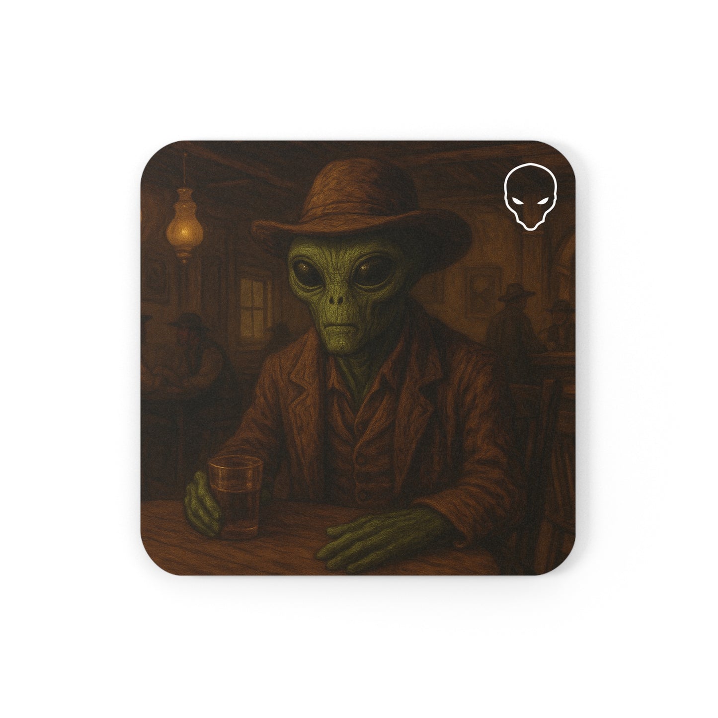 Alien Cowboy Cork Back Coaster