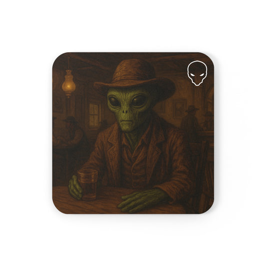 Alien Cowboy Cork Back Coaster