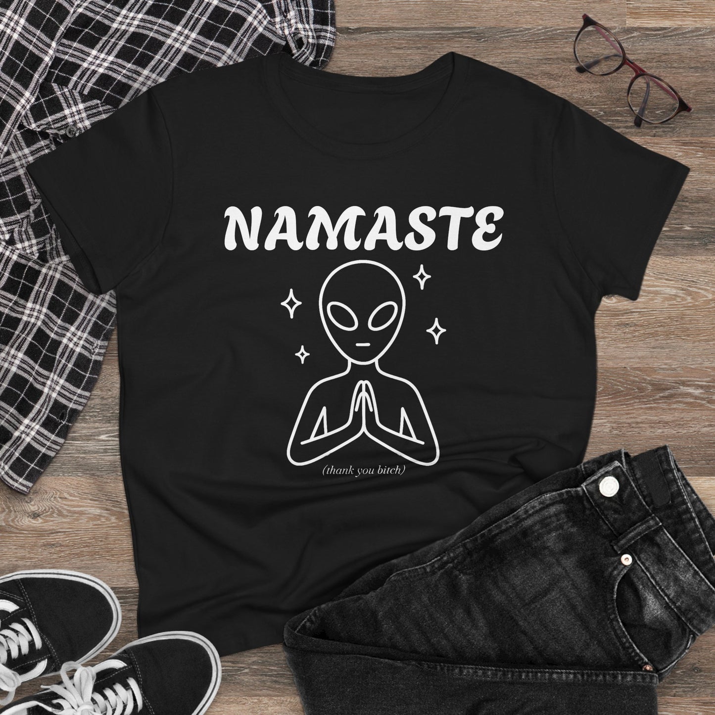 Namaste Alien Graphic Tee