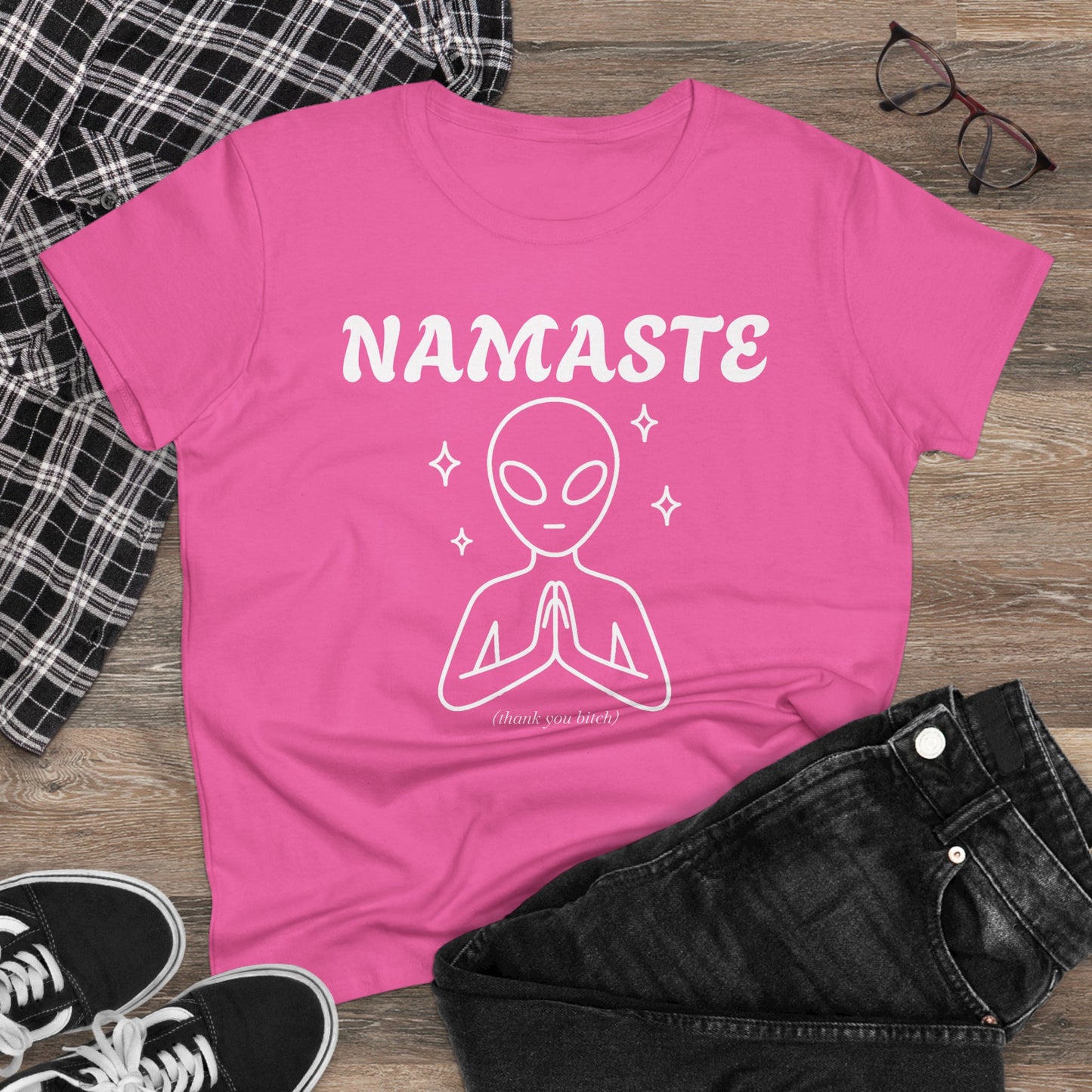 Namaste Alien Graphic Tee