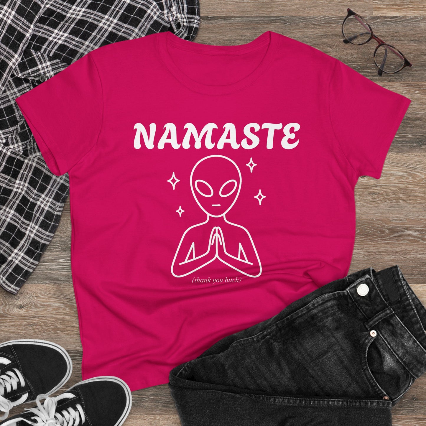 Namaste Alien Graphic Tee